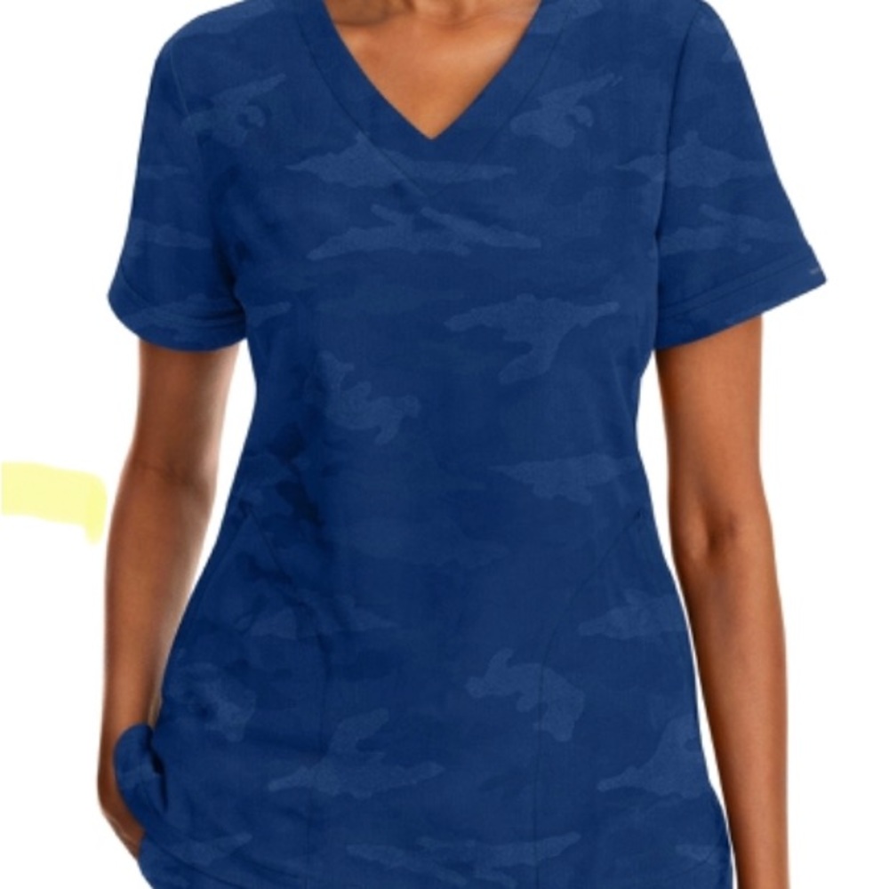 SCRUBS Healing Hands Purple Label Joy Camo print scrub top
